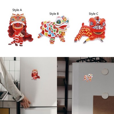 Chinesischer Löwentanz Figuren Kühlschrank Kühlschrank Aufkleber süßes Zubehör für