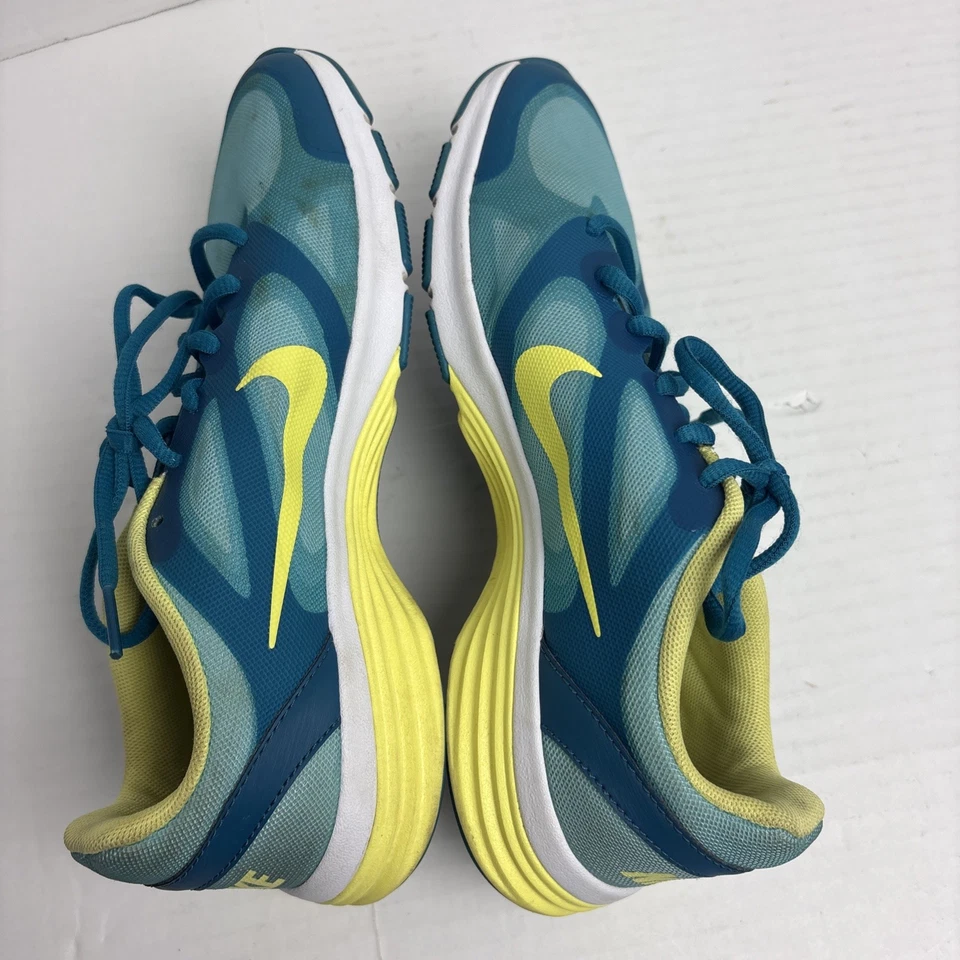 Nike Women's 7.5 Sneakers 443837-400 Dual Fusion TR Running Shoes Teal Yellow — 第 2/4 张图片