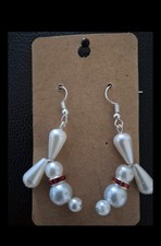 Rabbit Pearl Earrings Handmade Dangle Earrings Silver Plated