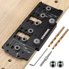 Shelf Pin Jig 1/4" and 5mm, Spliceable All Metal Cabinet Hardware Shelf Pin D...