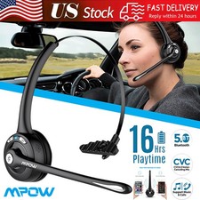 Mpow Bluetooth Wireless Over Head Headset Business Driver Headphone With Mic US