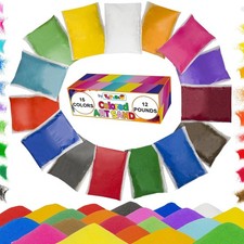 Colored Sand for Sand Art 15 Colors: 12 lbs , Colored Sands Bulk, Delightful...