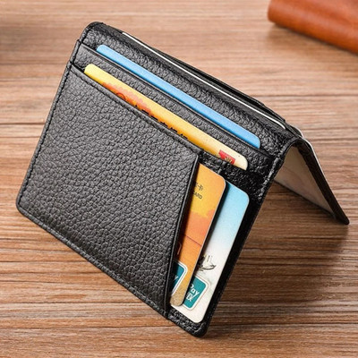 Ultra Slim RFID Blocking Leather Wallet Credit ID Card for Men Holder Money Fash