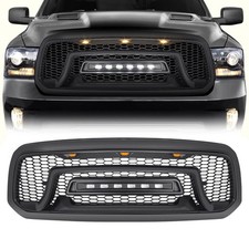 Front Grille Dodge Ram 1500 2013 2018 Matte Black Off Road Lights