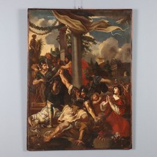 Seguace di 'Pietro da Cortona' L'Età del Ferro Dipinto Antico '600 Originale