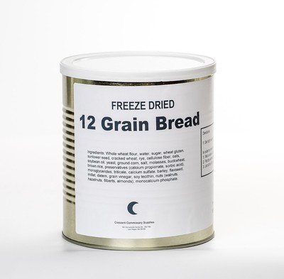 Freeze Dried 12 Grain Bread, 25 Year Shelf Life, 1 Gallon Can, 12 Slices