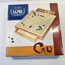 NEW! Go Board Game with 12" Wood Playing Board WI/Storage