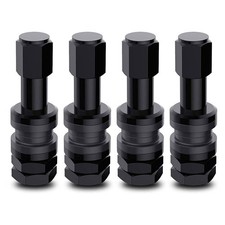 4Pcs TR48 Bolt On Tire Valve Stem BLACK alloy High Pressure Flush with Stem Cap