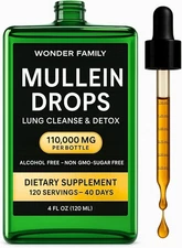 Mullein Drops for Lungs – Lung Detox for Smokers & Lung Cleanse Liquid – Mullein