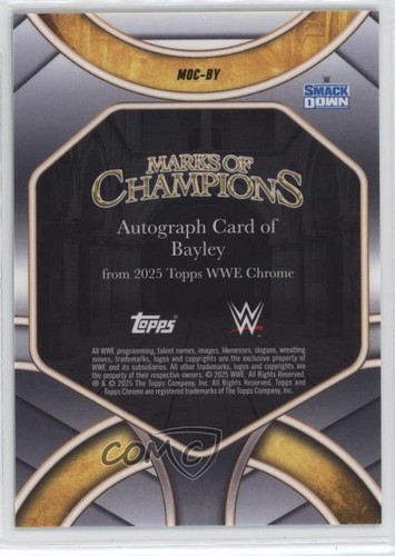 2025 Topps Chrome WWE Marks of Champions refractor azul/150 Bayley #MOC-BY automático - Imagen 2 de 3