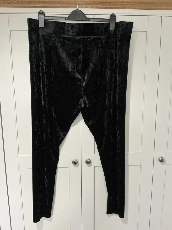 Marks & Spencer Ladies Black Dressy Velvet Leggings Size 22 Regular BNWT - Image 2 of 4