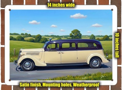 Metal Sign - 1935 Ford V8 Combination Transport Oil Painting - 14x10