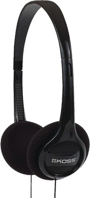 Lightweight Portable Headphones On Ear Wired 3.5mm Adjustable Black