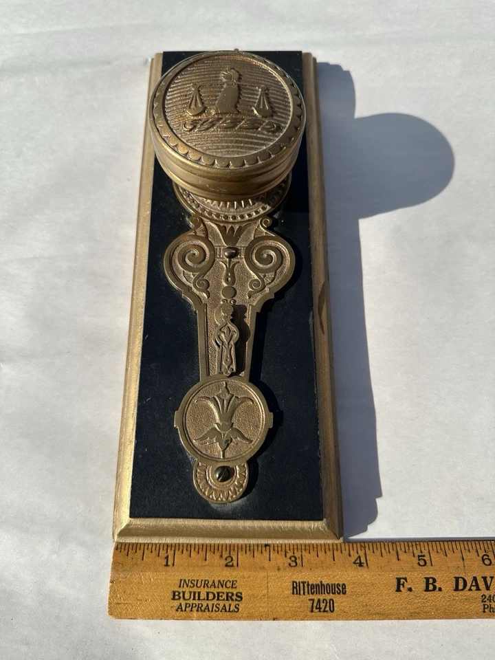 Philadelphia PA City Hall Door Backplate & Knob P-13020 mfg Niles Chicago READ - Image 3 of 4