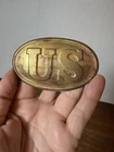 Vintage Civil War US Reproduction Brass Belt Buckle REPLICA