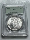 1887 Morgan Silver Dollar PCGS MS63