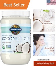 USDA Organic Cold-Pressed Extra Virgin Coconut Oil, 14 fl oz for Cooking & Care