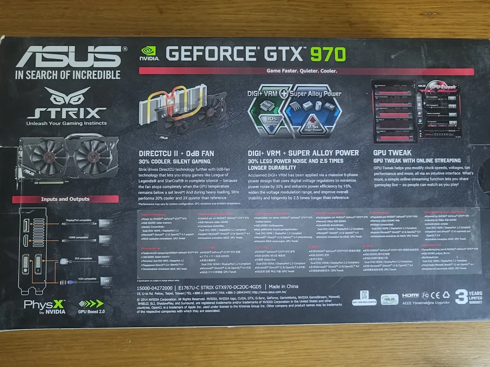 ASUS Strix GeForce GTX 970 4GB DDR5 Scheda Grafica (STRIX-GTX970-DC2OC-4GD5) - Immagine 4 di 4