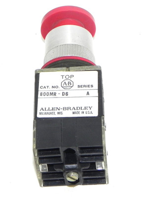 ALLEN BRADLEY 800MR-D6 SER. A PUSH BUTTON 800MRD6 W/ 800M-XA B CONTACT ...