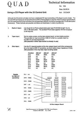 Quad 33 303 Amplifier Preamp Owner N Service Manual Ebay