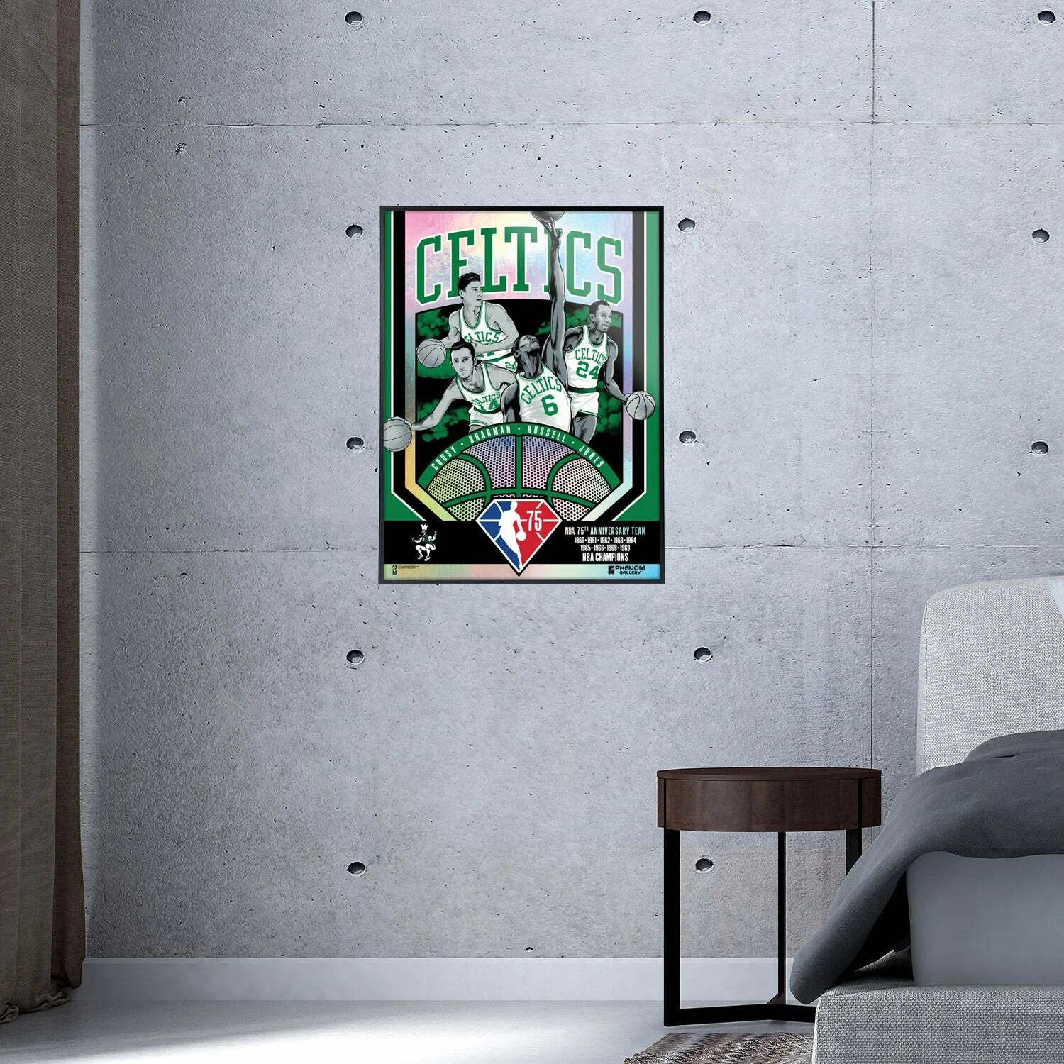 Phenom Gallery Boston Celtics 75th Anniv 60's NBA Champs Poster