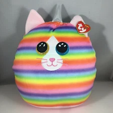 NEW 2021 TY Squish-a-Boos HEATHER the Cat Cushion Pillow (Small Size 10") MWMTS