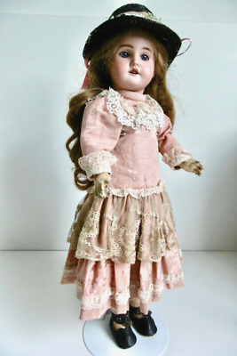 Jolie Poupée Ancienne 46 Cm – Tête Biscuit Fleischmann – Superbes Habits D'époque (réf LP6)