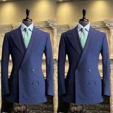 Men's Suit Regular Fit Peak Lapel Formal Business Office Casual Festival 2 Pcs