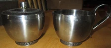 Creamer & Sugar Set Retro Stainless Steel