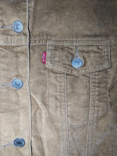 Levi's Women's Corduroy Jean Trucker Jacket Long Sleeves Camel Button Front - Picture 5 of 18