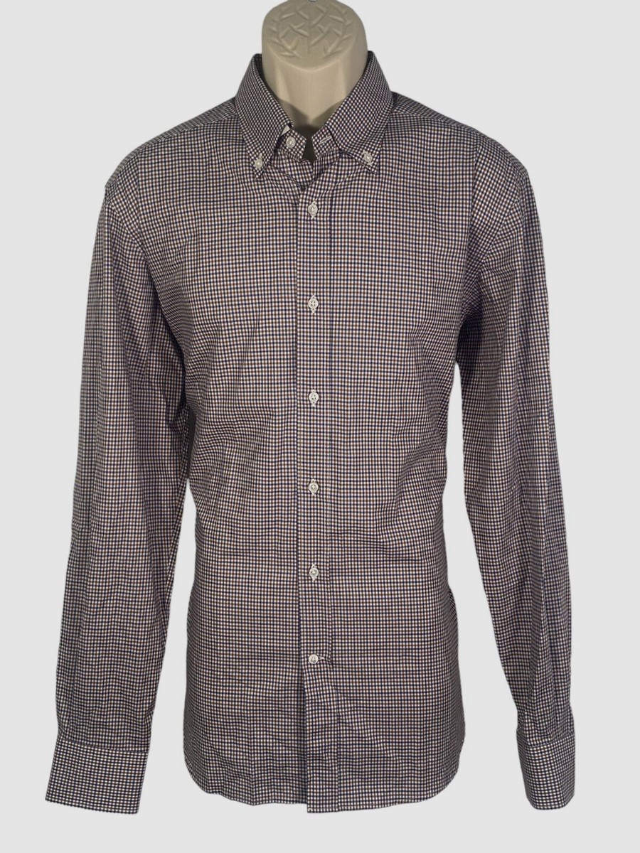bergdorf goodman dress shirts Bergdorf Goodman Men's Cotton Pinstripe Spread-Collar Dress Shirt, BLUE, Men's, 39 EU (15.5 US),