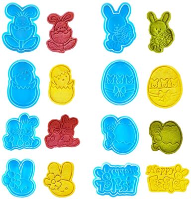 3D Prägung Ostern Ausstecher Form Set - Hase Kaninchen Eier Stempel