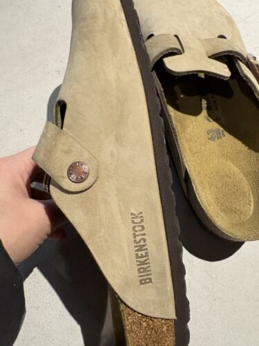 Birkenstock Boston Taupe Suede 43 M10 Slip On Mule - Picture 5 of 8
