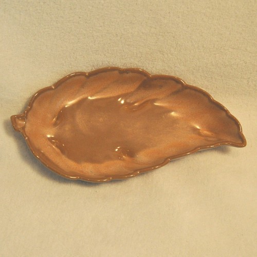 Frankoma 225 Piatto Caramelle Piedi Foglia di Salice Marrone Cioccolato Autunno Ringraziamento 9" - Foto 2 di 6
