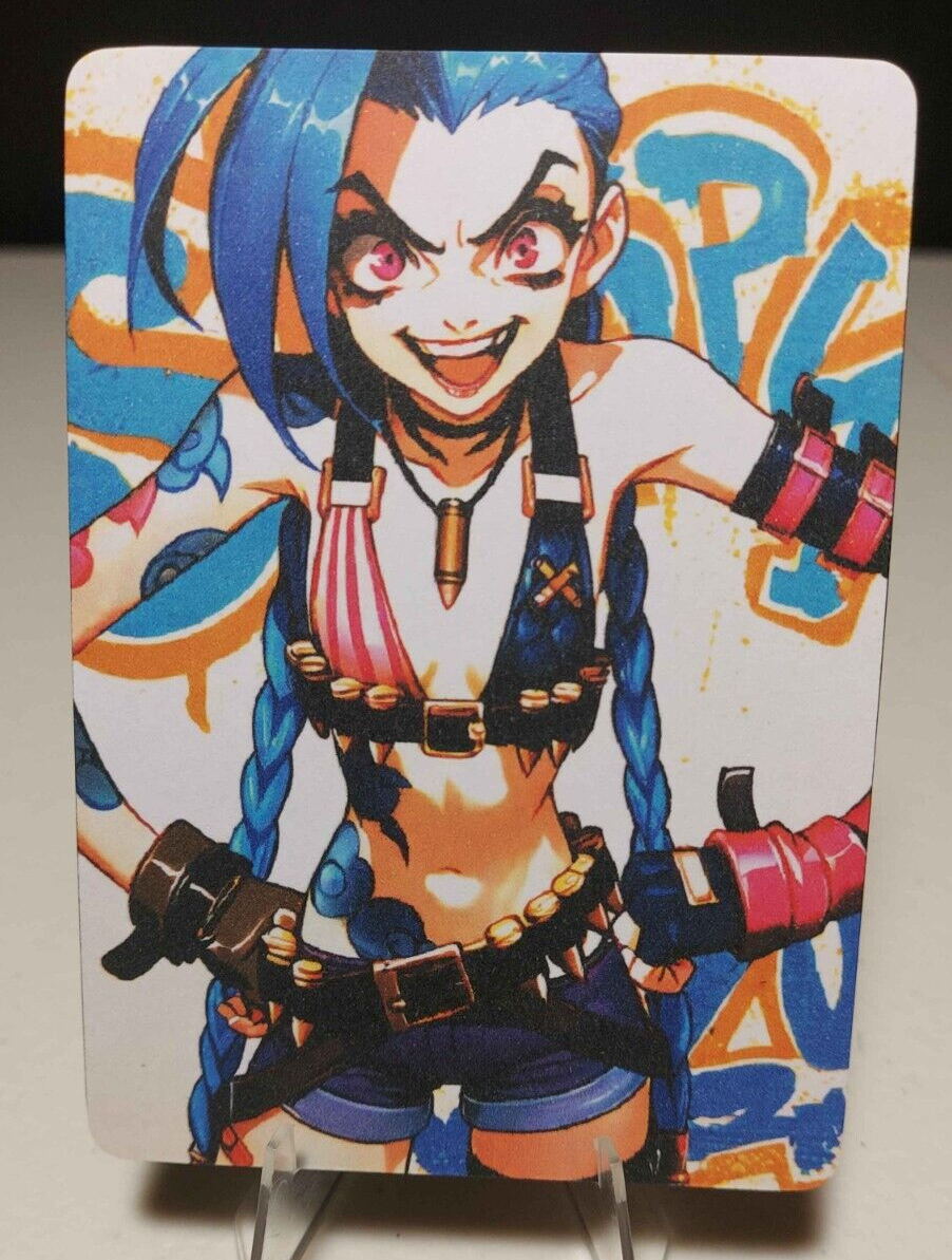 Jinx Full Art Goddess Story League of Legends Waifu Trading Card Holofoil
