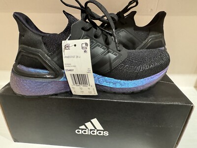ADIDAS UltraBOOST 20 (Big Kid) US size 4 - Black/Blue Metallic | eBay
