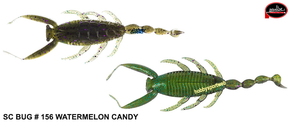 MOLIX SC BUG SILICONICO PER BLACK BASS COLORE 156 WATERMELON CANDY CONF 5 PZ
