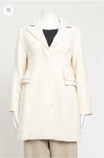 Pristine! Dior Cream Off White Swing Wool Coat Blazer Jacket 36 S