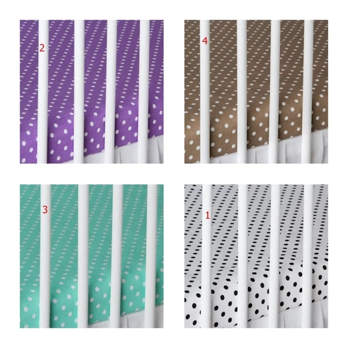 100% COTTON COT BED FITTED SHEET 70x140 or 60x120 POLKA DOTS PATTERNED COLOUR