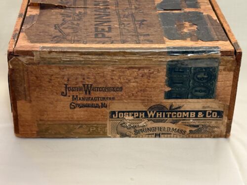 Antica scatola di sigari 1907 prende il pennant Joseph Whitcomb & Co Springfield Mass - Foto 12 di 24