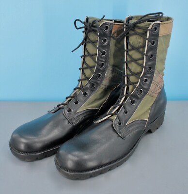 VTG Men's 1960s US Army Combat Jungle Boots 10 XN Extra Narrow Vietnam War  60s