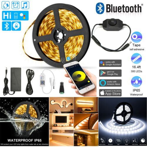 5M WIFI Bluetooth APP 2835/5050SMD Flexible LED Strip Light Waterproof Dimming - Afbeelding 1 van 11