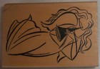 Ducks in a Row HARK THE HERALD ANGEL WITH TRUMPET Rubber Stamp USED — photo 1