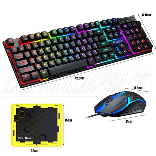 T6 USB Wired Mechanical Gaming Keyboard 104 Keys RGB LED Backlit For Windows PC - Picture 2 of 12