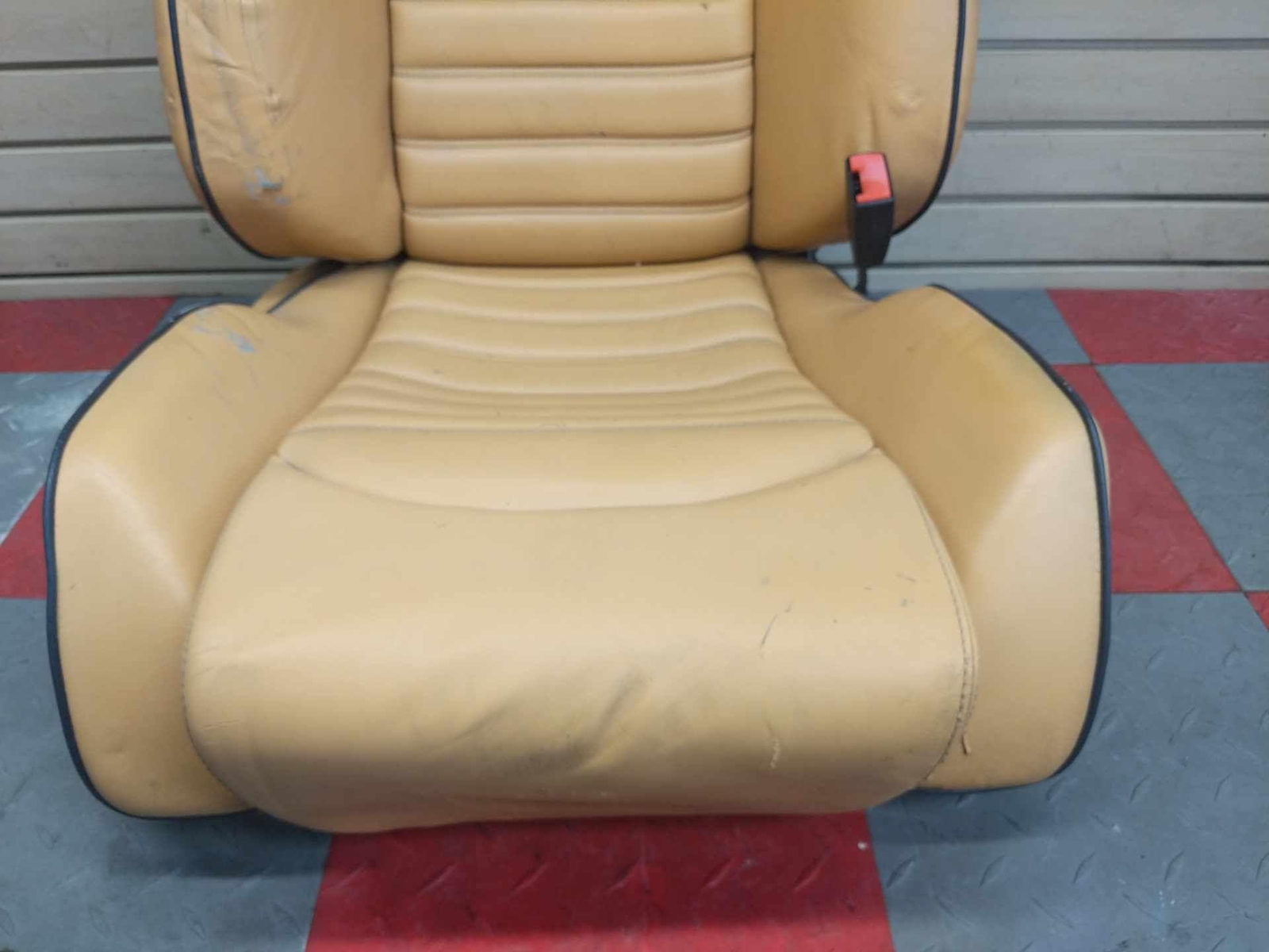 2001 Ferrari 360 Spyder OEM Passenger Front Seat Beige Blue Stitching FOR PARTS