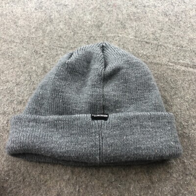 Adidas Beanie Toboggan Skull Cap Gray Fleece Logo Workwear Knit