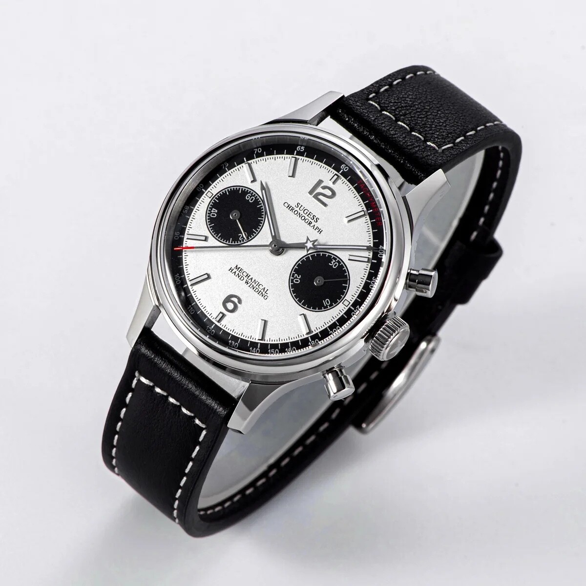 Sugess 1963 38mm Panda Pilot Chronograph ST1901 Sapphire Mechanical Watch