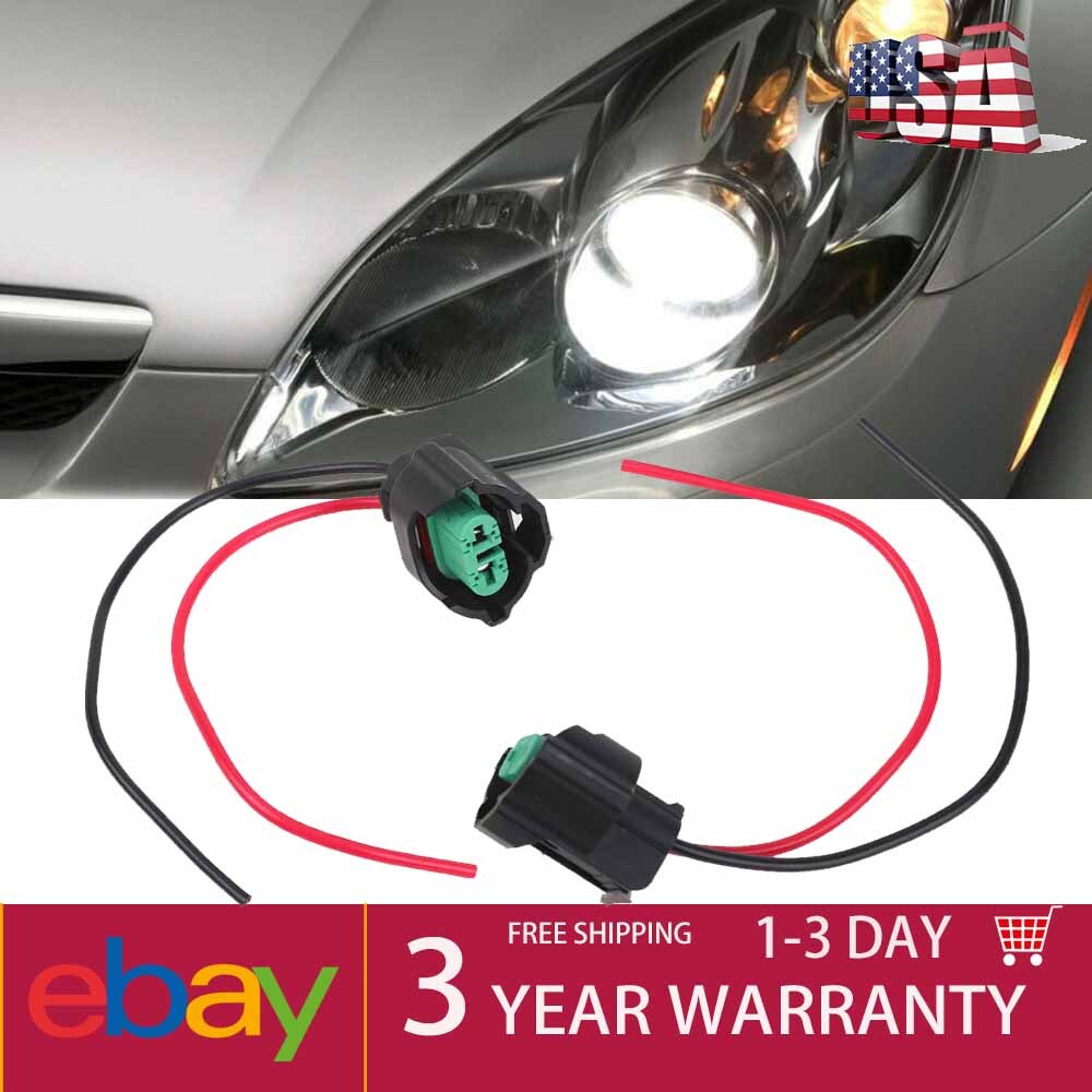 2Pcs H11 H8 Female Connector Adapter Harness - Fog Light DRL Wiring Socket Plug