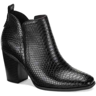 Sun+Stone Pollyy Womens Ankle Booties Black Faux Snake Leather 10017766600