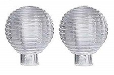 Finials Curtain Rail Ends Transparent Ribbed Modern 28mm Pair Argos Inspire New